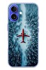 Le Balvo iPhone 16 Uyumlu Kış Ortasında Uçak Baskılı Silikon Kılıf