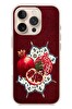 Le Balvo iPhone 16 Pro Uyumlu Nar Retro Baskılı Silikon Kılıf