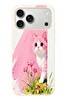 Le Balvo iPhone 17 Pro Max Uyumlu Pembeli Kedi Baskılı Silikon Kılıf