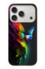 Le Balvo iPhone 17 Pro Uyumlu Gökkuşağı Kelebeği Baskılı Silikon Kılıf