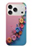 Le Balvo iPhone 17 Pro Uyumlu Pembe Mavi Sarmaşık Baskılı Silikon Kılıf