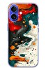 Le Balvo iPhone 16 Uyumlu Boya Karışımı Baskılı Silikon Kılıf
