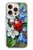 Le Balvo iPhone 16 Pro Uyumlu Uğur Böceği Yağlı Boya Baskılı Silikon Kılıf