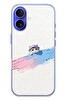 Le Balvo iPhone 16 Uyumlu Pembe Mavi Kedi Baskılı Silikon Kılıf