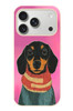 Le Balvo iPhone 17 Pro Uyumlu Sevimli Siyah Köpek Baskılı Silikon Kılıf