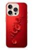 Le Balvo iPhone 16 Pro Uyumlu Kırmızı Kardelenler Baskılı Silikon Kılıf
