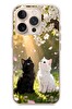 Le Balvo iPhone 16 Pro Uyumlu İlkbahar Kedileri Baskılı Silikon Kılıf