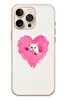 Le Balvo iPhone 16 Pro Max Uyumlu Pembe Kalpli Kedi Baskılı Silikon Kılıf