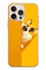 Le Balvo iPhone 16 Pro Max Uyumlu Sarı Köpek Baskılı Silikon Kılıf