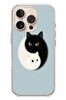 Le Balvo iPhone 16 Pro Uyumlu Yin Yang Kediler Baskılı Silikon Kılıf