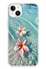 Le Balvo iPhone 14 Plus Uyumlu Denizde Çiçekler Baskılı Silikon Kılıf