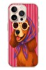 Le Balvo iPhone 16 Pro Uyumlu Gözlüklü Köpek Baskılı Silikon Kılıf