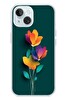 Le Balvo iPhone 15 Uyumlu Modernizimin Çicekleri Baskılı Silikon Kılıf