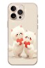 Le Balvo iPhone 16 Pro Max Uyumlu Kalpli Beyaz Kediler Baskılı Silikon Kılıf
