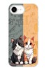 Le Balvo iPhone 16e Uyumlu Sarı ve Siyah Kedi Baskılı Silikon Kılıf