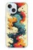 Le Balvo iPhone 15 Uyumlu Ahenkli Boya İzleri Baskılı Silikon Kılıf