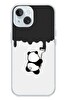Le Balvo iPhone 15 Uyumlu Boyacı Panda Baskılı Silikon Kılıf