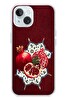 Le Balvo iPhone 15 Uyumlu Nar Retro Baskılı Silikon Kılıf