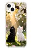 Le Balvo iPhone 14 Plus Uyumlu İlkbahar Kedileri Baskılı Silikon Kılıf