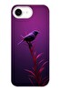 Le Balvo iPhone 16e Uyumlu Mor Kuş Dalda Baskılı Silikon Kılıf