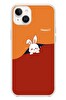 Le Balvo iPhone 14 Plus Uyumlu Mutlu Tavşan Baskılı Silikon Kılıf