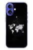 Le Balvo iPhone 16 Uyumlu Dünya Haritası Uçuş Baskılı Silikon Kılıf