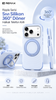 Remax RMC-5 Ripple Series 360 Derece Döner Standlı  iPhone 18 Pro Uyumlu Likit Silikon Kılıf - Mavi