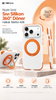 Remax RMC-5  Ripple Series  360 Derece Döner Standlı iPhone 17 Pro Uyumlu Likit Silikon Kılıf - Beyaz