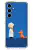Le Balvo Samsung Galaxy S24 FE Uyumlu Sarışın Çocuk ve Köpek Baskılı Silikon Kılıf
