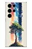 Le Balvo Samsung Galaxy S23 Ultra Uyumlu Yalnız Ağaç Dört Mevsim Baskılı Silikon Kılıf