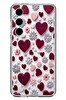 Le Balvo Samsung Galaxy S24 FE Uyumlu Kırmızı ve Pembe Kalpler Baskılı Silikon Kılıf