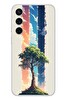 Le Balvo Samsung Galaxy S23 FE Uyumlu Yalnız Ağaç Dört Mevsim Baskılı Silikon Kılıf
