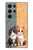 Le Balvo Samsung Galaxy S24 Ultra Uyumlu Sarı ve Siyah Kedi Baskılı Silikon Kılıf