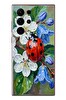 Le Balvo Samsung Galaxy S22 Ultra Uyumlu Uğur Böceği Yağlı Boya Baskılı Silikon Kılıf