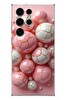 Le Balvo Samsung Galaxy S23 Ultra Uyumlu Pembe Beyaz Kırık Toplar Baskılı Silikon Kılıf