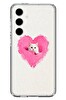 Le Balvo Samsung Galaxy S24 FE Uyumlu Pembe Kalpli Kedi Baskılı Silikon Kılıf