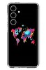 Le Balvo Samsung Galaxy S24 FE Uyumlu Dünya Renkli Haritası Baskılı Silikon Kılıf