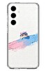 Le Balvo Samsung Galaxy S24 FE Uyumlu Pembe Mavi Kedi Baskılı Silikon Kılıf