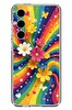Le Balvo Samsung Galaxy S24 FE Uyumlu Renkli Gökkuşağı Çiçekleri Baskılı Silikon Kılıf