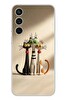 Le Balvo Samsung Galaxy S23 FE Uyumlu Neşeli Kedi Ailesi Baskılı Silikon Kılıf