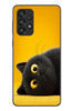 Le Balvo Samsung Galaxy A33 Uyumlu Yan Bakan Siyah Kedi Baskılı Silikon Kılıf