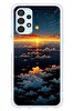 Le Balvo Samsung Galaxy A13 Uyumlu Gün Batımı ve Ay Baskılı Silikon Kılıf