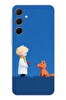Le Balvo Samsung Galaxy A35 Uyumlu Sarışın Çocuk ve Köpek Baskılı Silikon Kılıf
