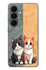 Le Balvo Samsung Galaxy S26 Uyumlu Sarı ve Siyah Kedi Baskılı Silikon Kılıf