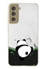 Le Balvo Samsung Galaxy S21 FE Uyumlu Bambuya Çıkan Panda Baskılı Silikon Kılıf
