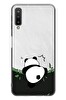 Le Balvo Samsung Galaxy A7 2018 Uyumlu Bambuya Çıkan Panda Baskılı Silikon Kılıf
