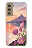 Le Balvo Samsung Galaxy S21 FE Uyumlu Çiçek Yağlı Boya Baskılı Silikon Kılıf