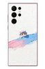 Le Balvo Samsung Galaxy S22 Ultra Uyumlu Pembe Mavi Kedi Baskılı Silikon Kılıf