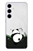 Le Balvo Samsung Galaxy S24 Plus Uyumlu Bambuya Çıkan Panda Baskılı Silikon Kılıf
