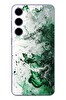 Le Balvo Samsung Galaxy S24 Plus Uyumlu Yeşil Beyaz Dalgalar Baskılı Silikon Kılıf